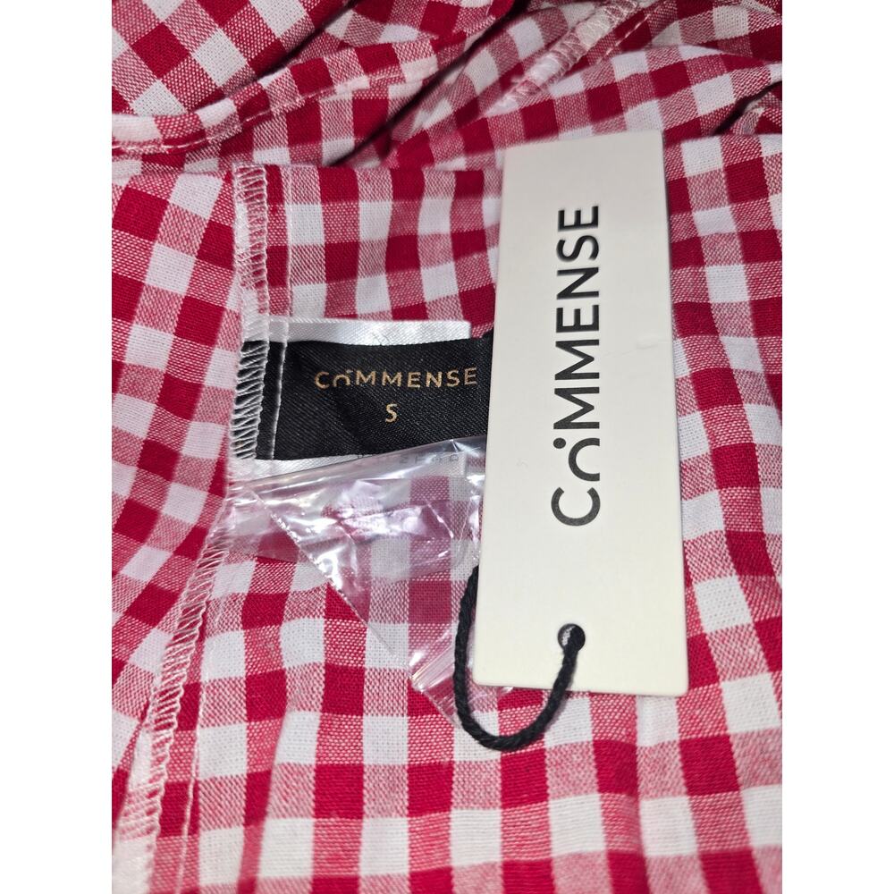 Commense Red Gingham Halter Cotton Maxi Dress Small NWT - Picture 6 of 9